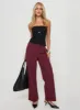 Aquaville Pants Burgundy Pinstripe sold by Princess Polly