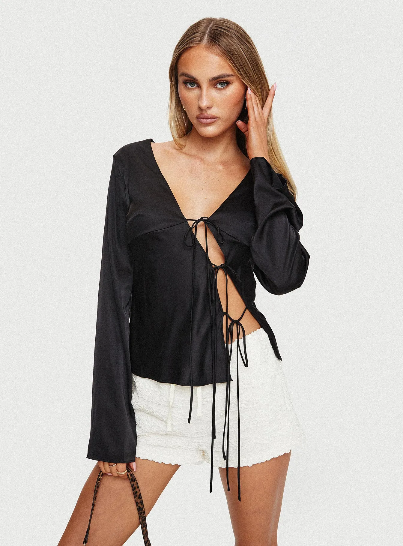 Mariah Long Sleeve Top Black sold by Princess Polly