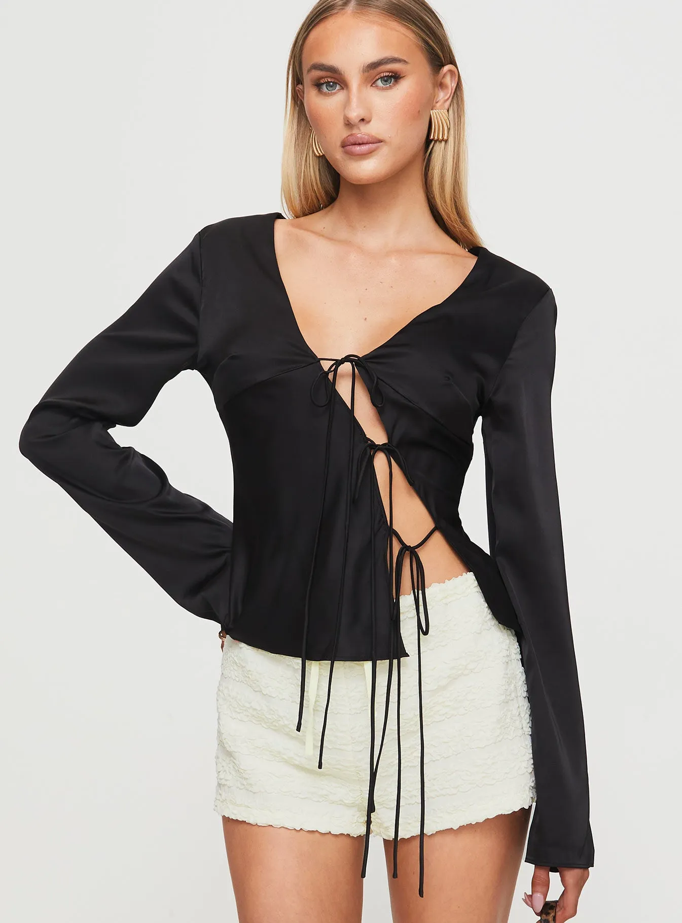 Mariah Long Sleeve Top Black sold by Princess Polly product image thumbnail 2