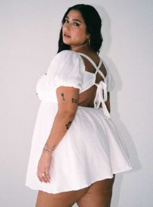 Let's Dance Mini Dress White Curve sold by Princess Polly