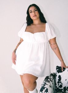 Let's Dance Mini Dress White Curve sold by Princess Polly