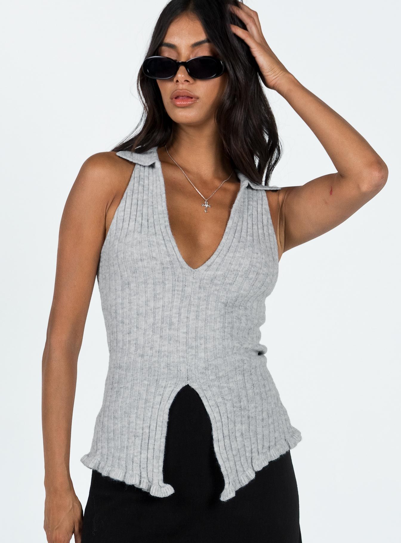 Galliniski Knit Top Grey sold by Princess Polly product image thumbnail 2