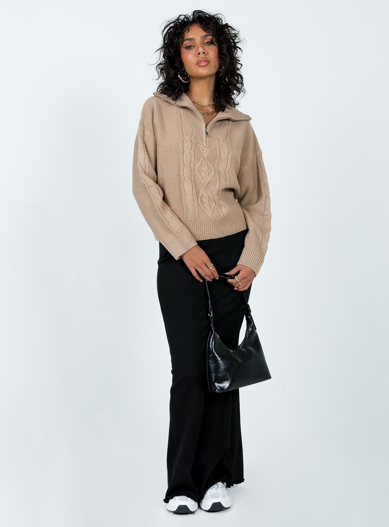 Sommers Quarterzip Sweater Beige sold by Princess Polly product image thumbnail 2