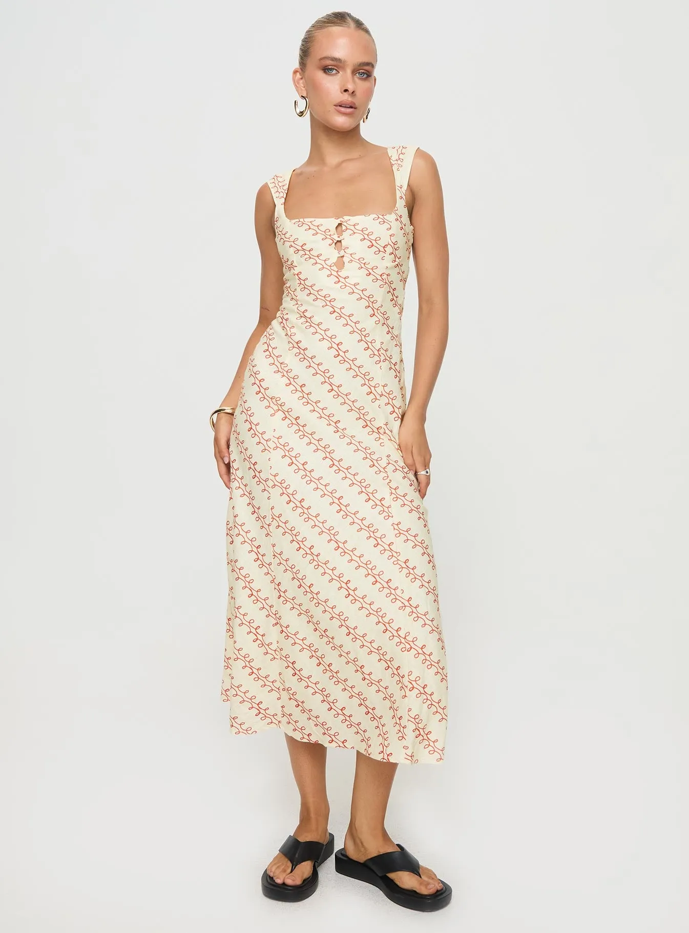 Chosen Girl Linen Blend Midi Dress Multi sold by Princess Polly product image thumbnail 3