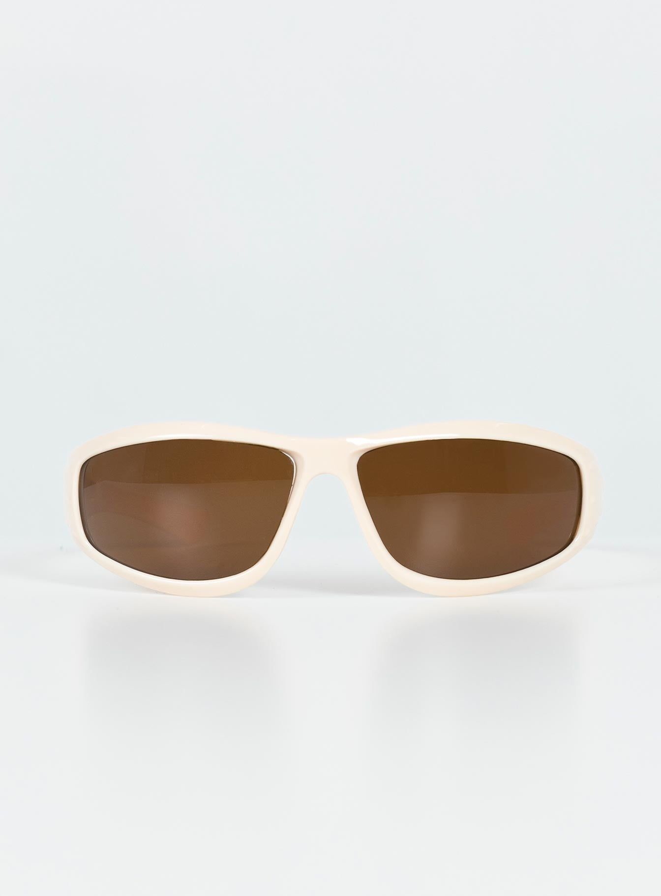 Mora Sunglasses Beige sold by Princess Polly product image thumbnail 2