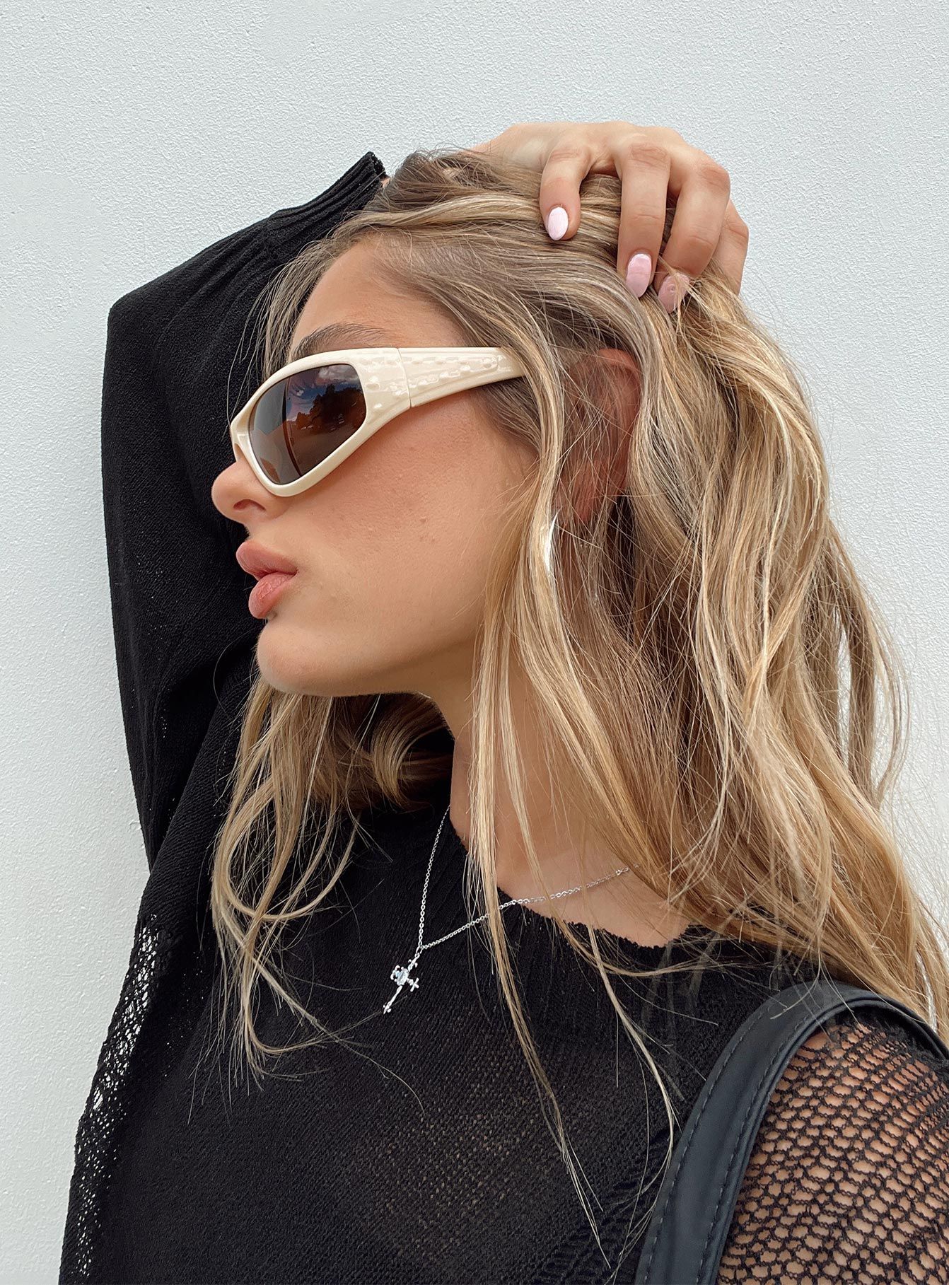 Mora Sunglasses Beige sold by Princess Polly