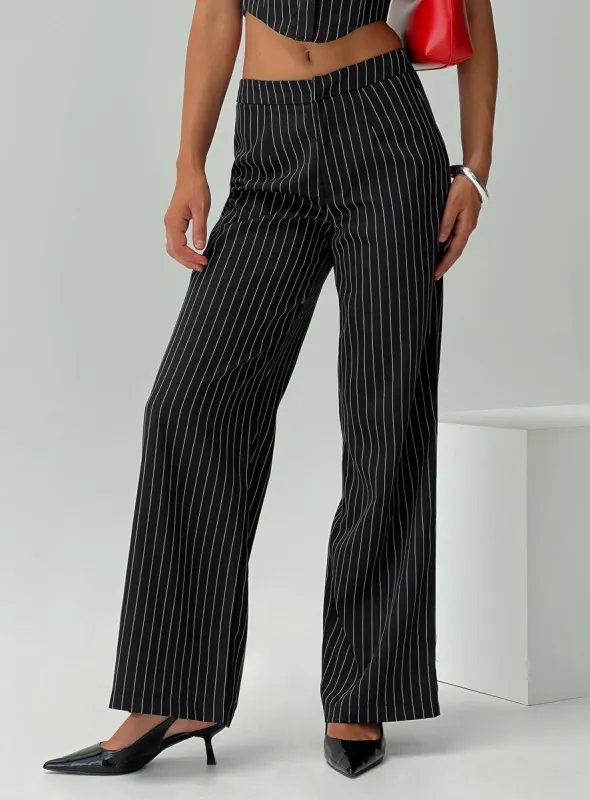 Kimia Pants Black / White Pinstripe sold by Princess Polly