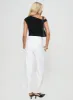 Jazzar Pocket Detail Pleated Pant White Petite sold by Princess Polly