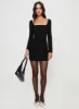 Karina Long Sleeve Mini Dress Black sold by Princess Polly