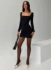 Karina Long Sleeve Mini Dress Black sold by Princess Polly