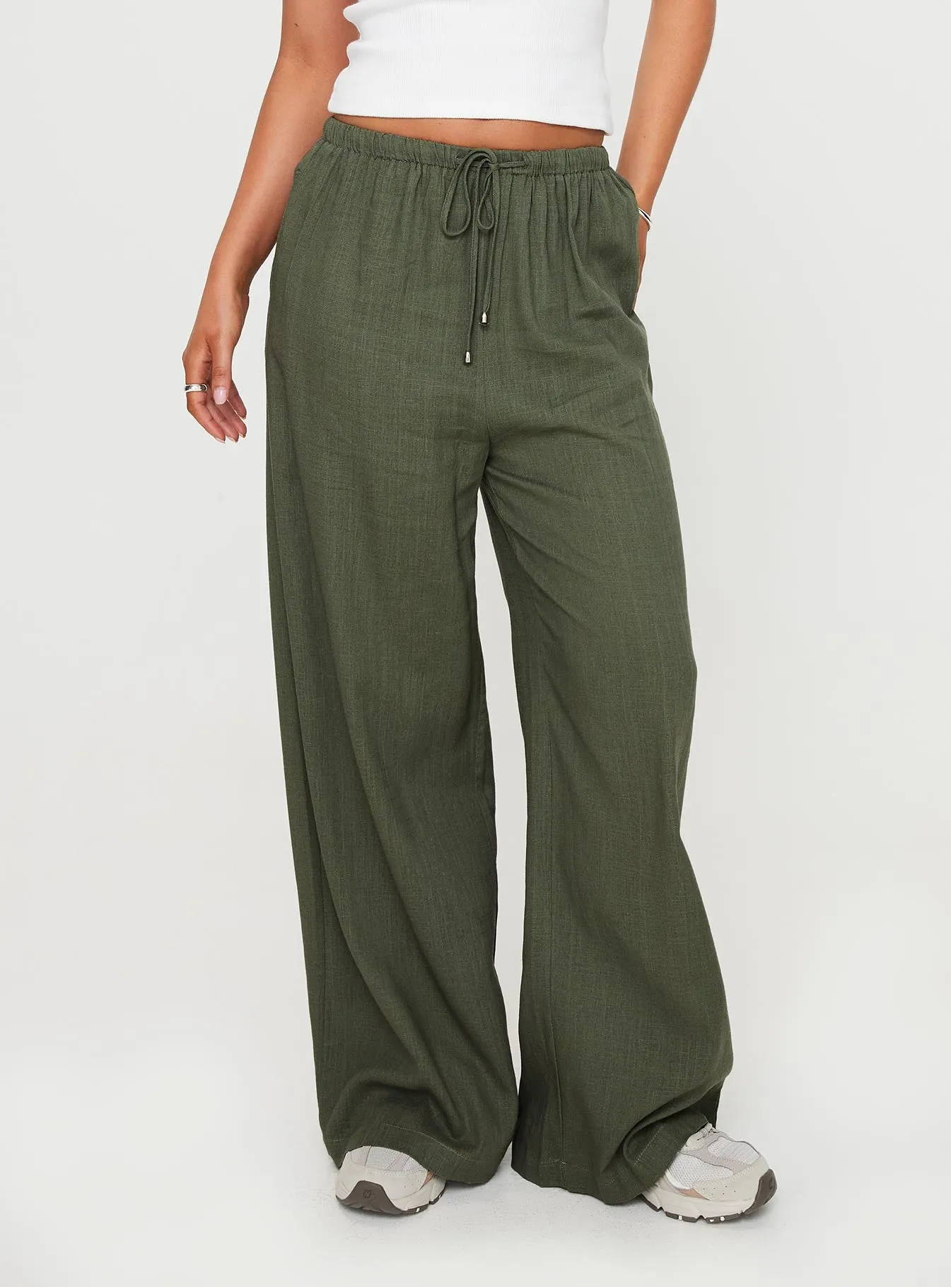 Ogilvie Linen Blend Pants Olive sold by Princess Polly product image thumbnail 2