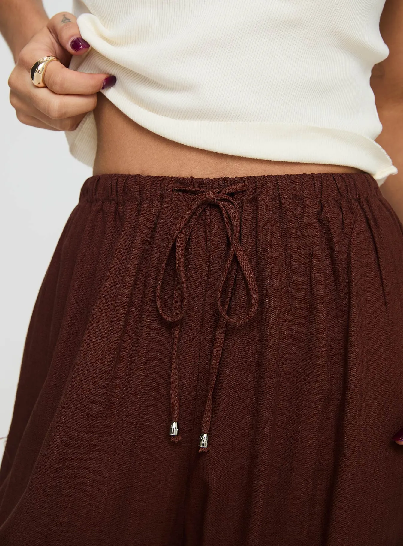 Ogilvie Linen Blend Pants Chocolate sold by Princess Polly product image thumbnail 5