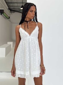 Leander Mini Dress White sold by Princess Polly