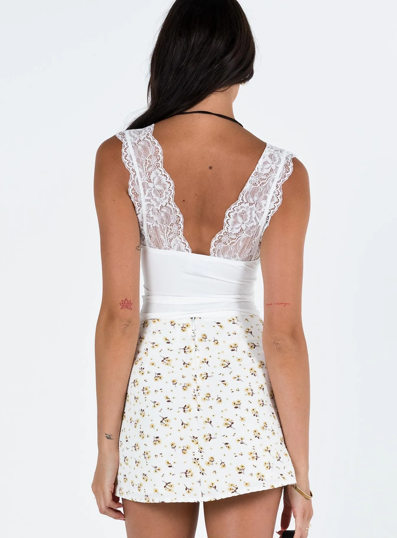 Selby Mini Skirt White/Yellow Tall sold by Princess Polly product image thumbnail 5