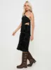 Devore Midi Skirt Black sold by Princess Polly