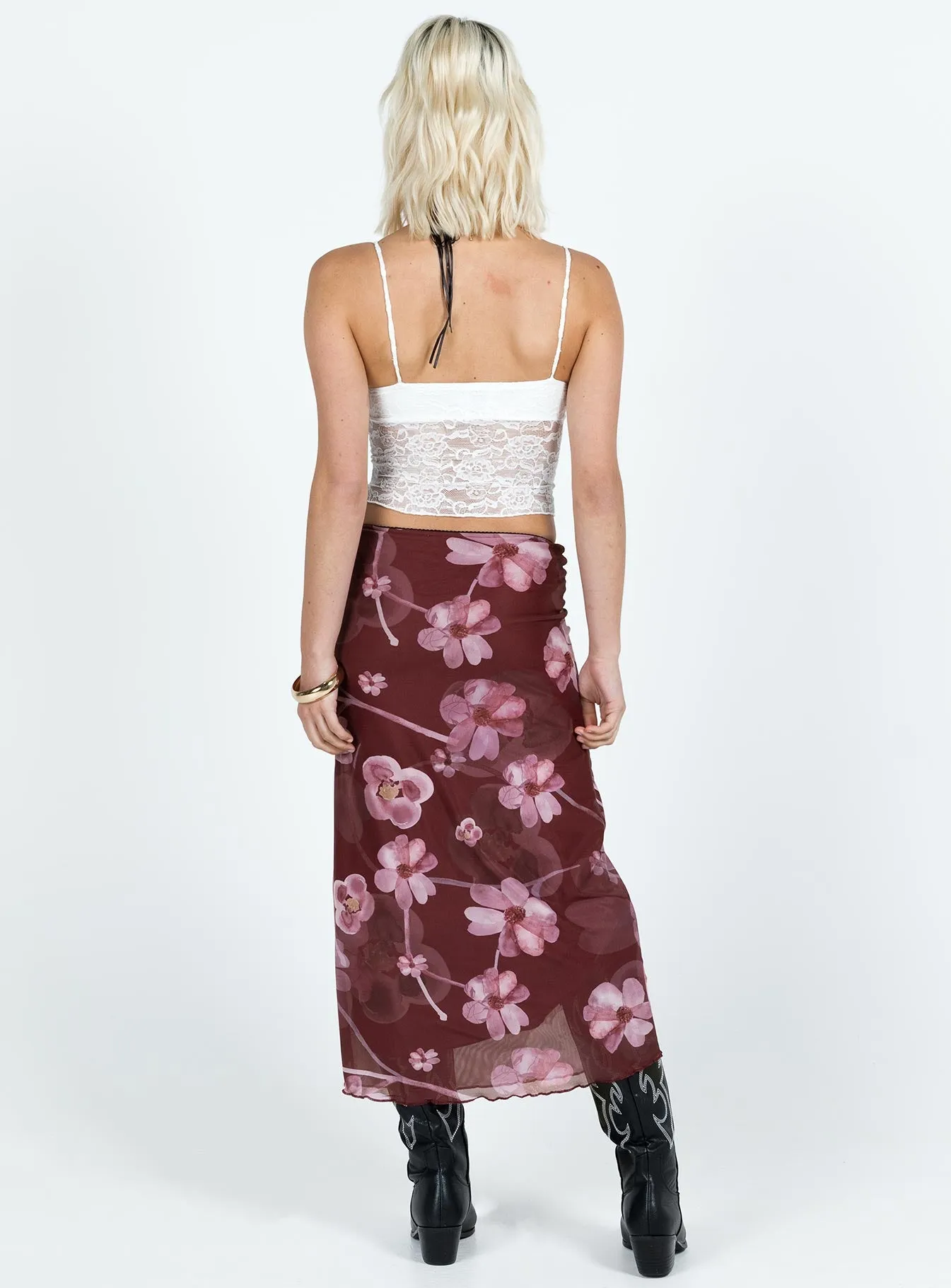 Lassie Midi Skirt Purple Floral sold by Princess Polly product image thumbnail 5