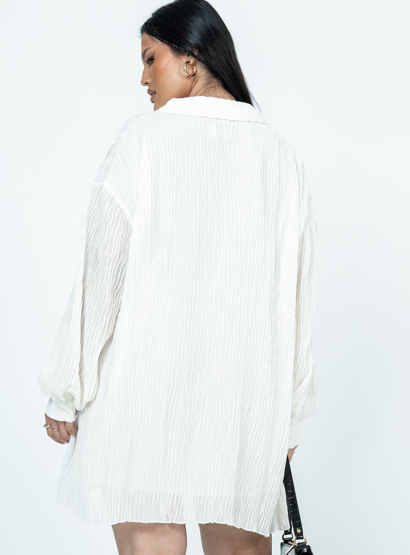 Tune In Shirt Dress White sold by Princess Polly product image thumbnail 5