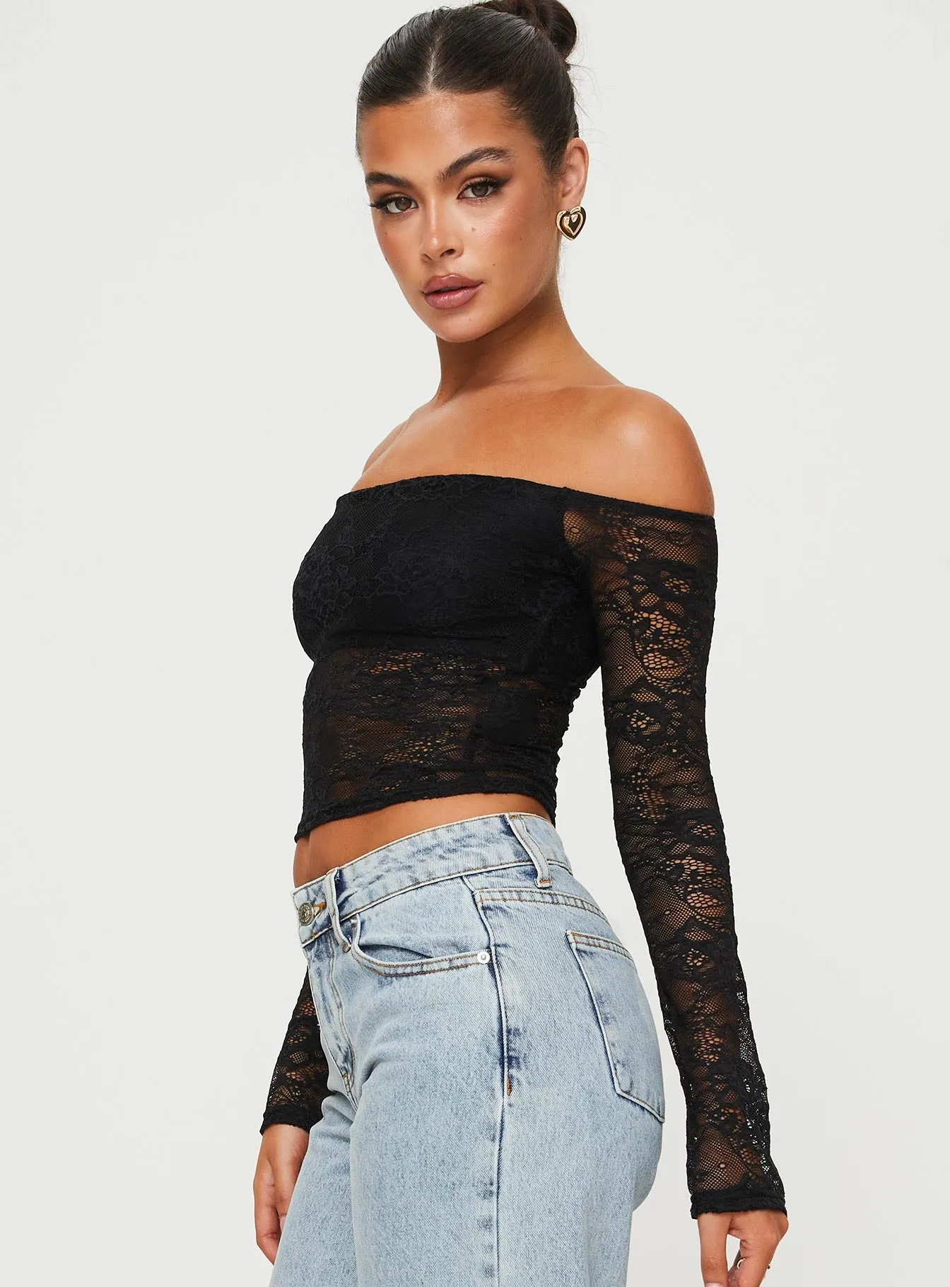 Charet Off The Shoulder Top Black sold by Princess Polly product image thumbnail 3