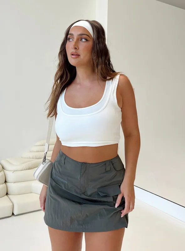 Wolf Cargo Mini Skirt Charcoal sold by Princess Polly