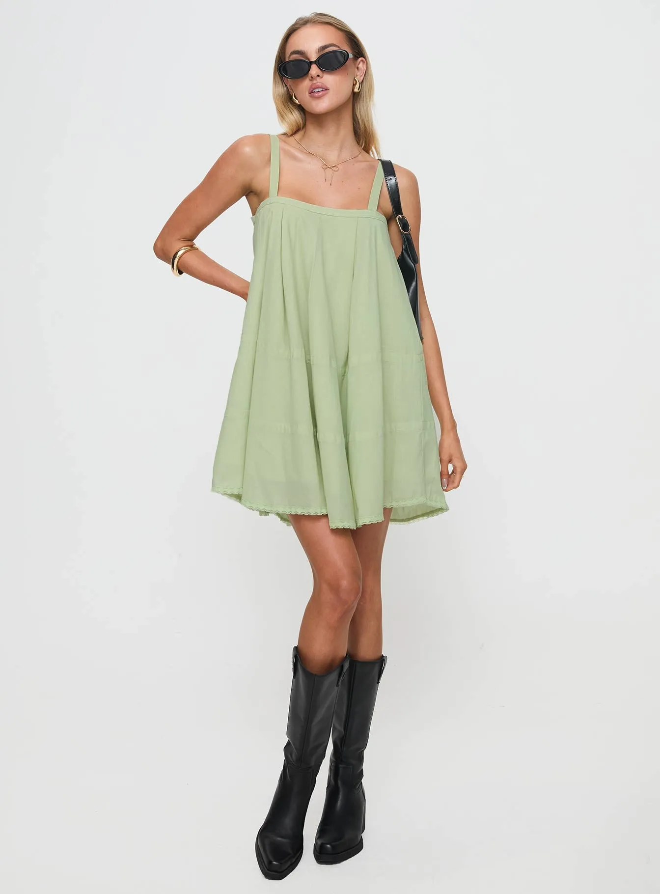 Jubilant Mini Dress Green sold by Princess Polly product image thumbnail 2