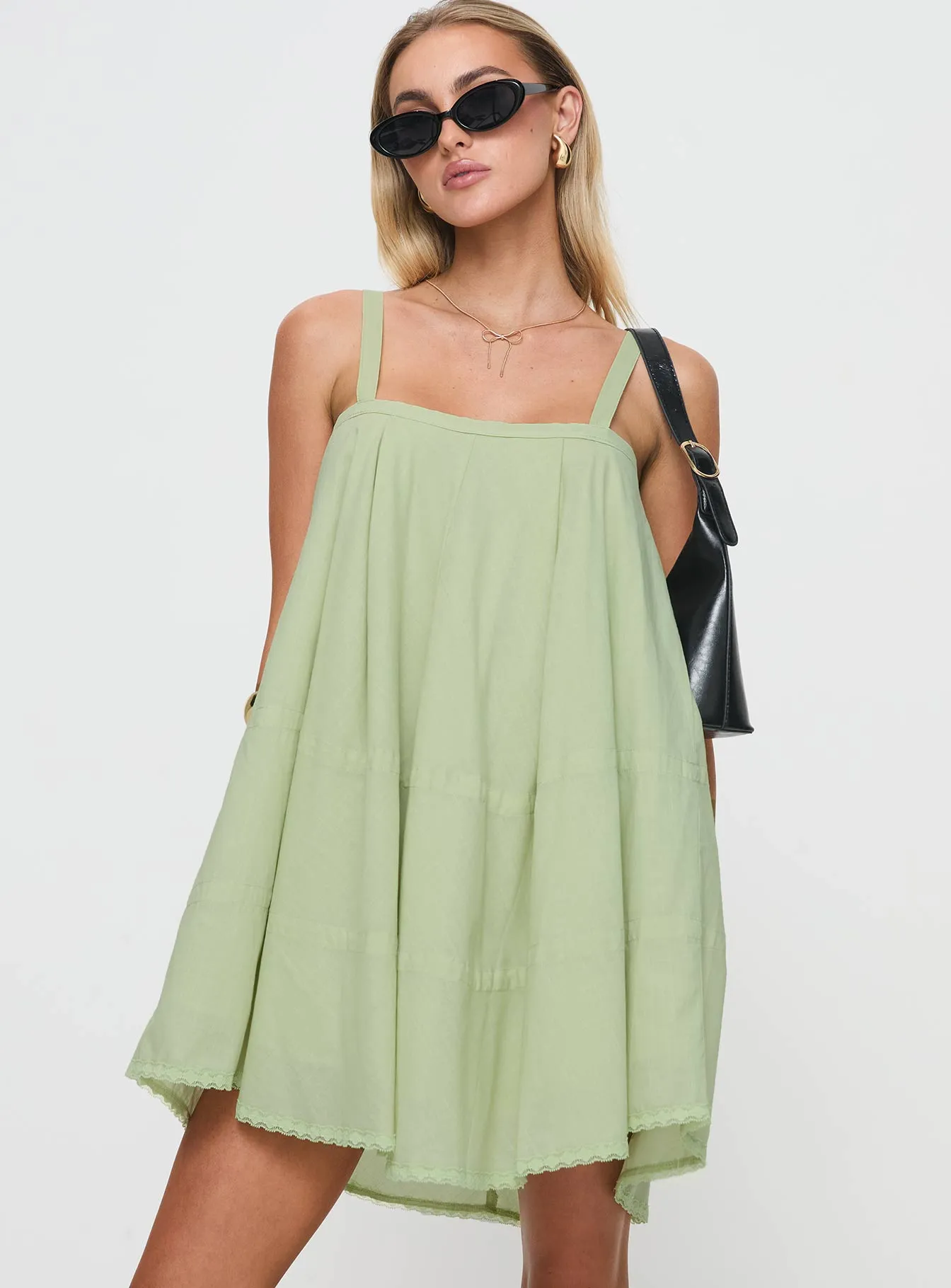Jubilant Mini Dress Green sold by Princess Polly