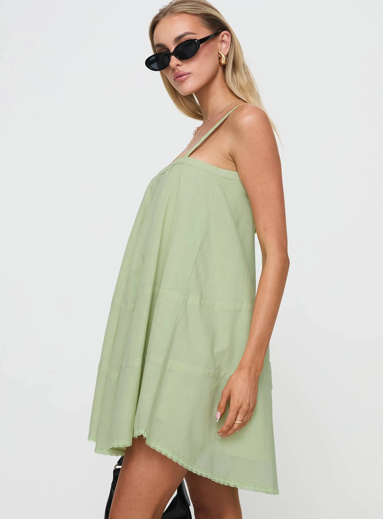 Jubilant Mini Dress Green sold by Princess Polly product image thumbnail 3