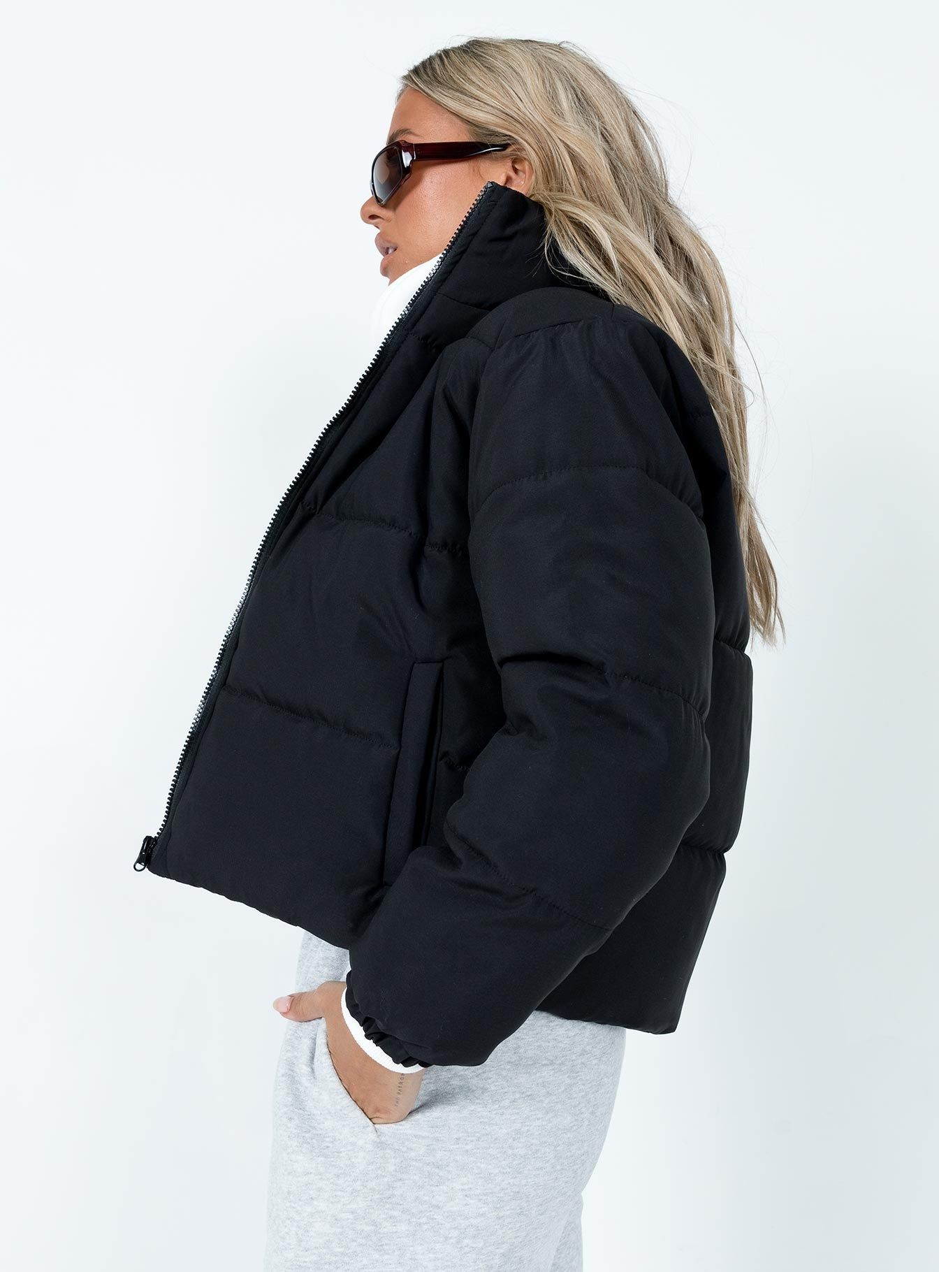 Clarise Puffer Jacket Black sold by Princess Polly product image thumbnail 3