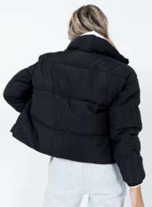 Clarise Puffer Jacket Black sold by Princess Polly
