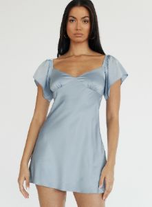 Isabel Mini Dress Blue sold by Princess Polly