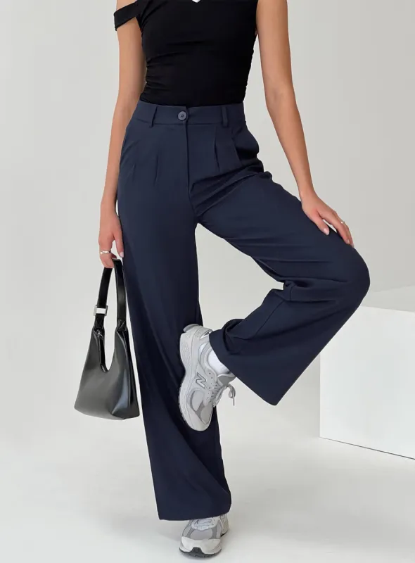 Archer Pants Navy sold by Princess Polly