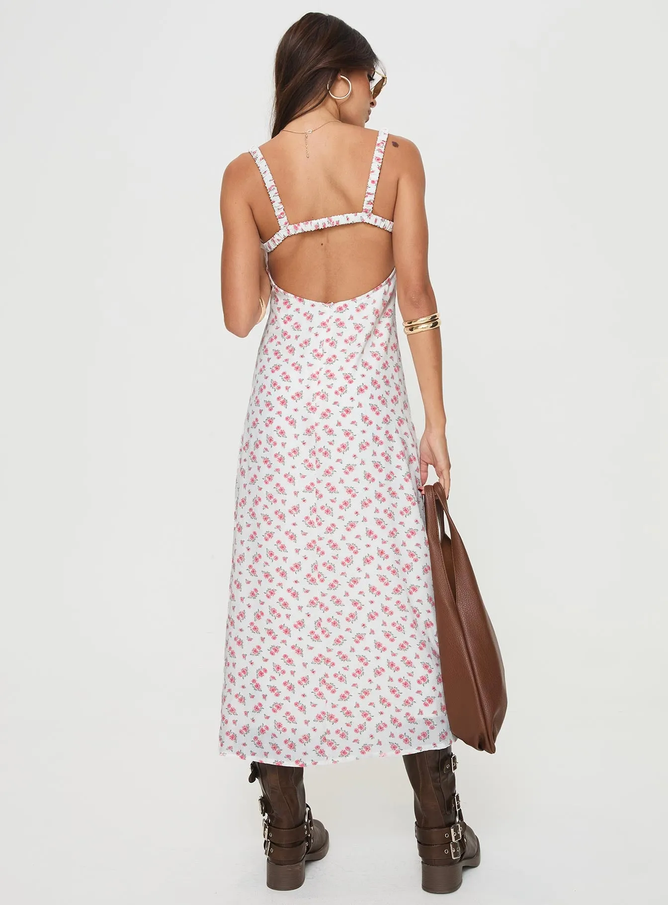Georgia Midi Dress White / Pink Floral sold by Princess Polly product image thumbnail 5