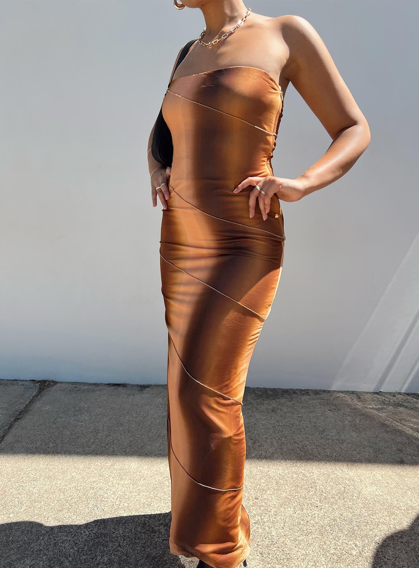 Luela Maxi Dress Brown sold by Princess Polly