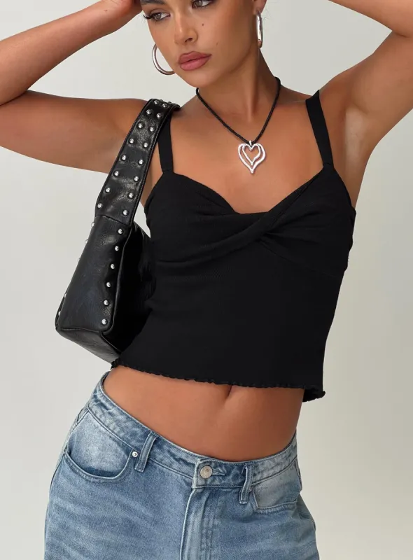 Dalma Twist Top Black sold by Princess Polly