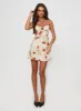 Carleton Mini Dress Cream / Floral sold by Princess Polly