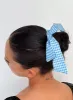 Messa Bow Scrunchie Gingham Blue sold by Princess Polly