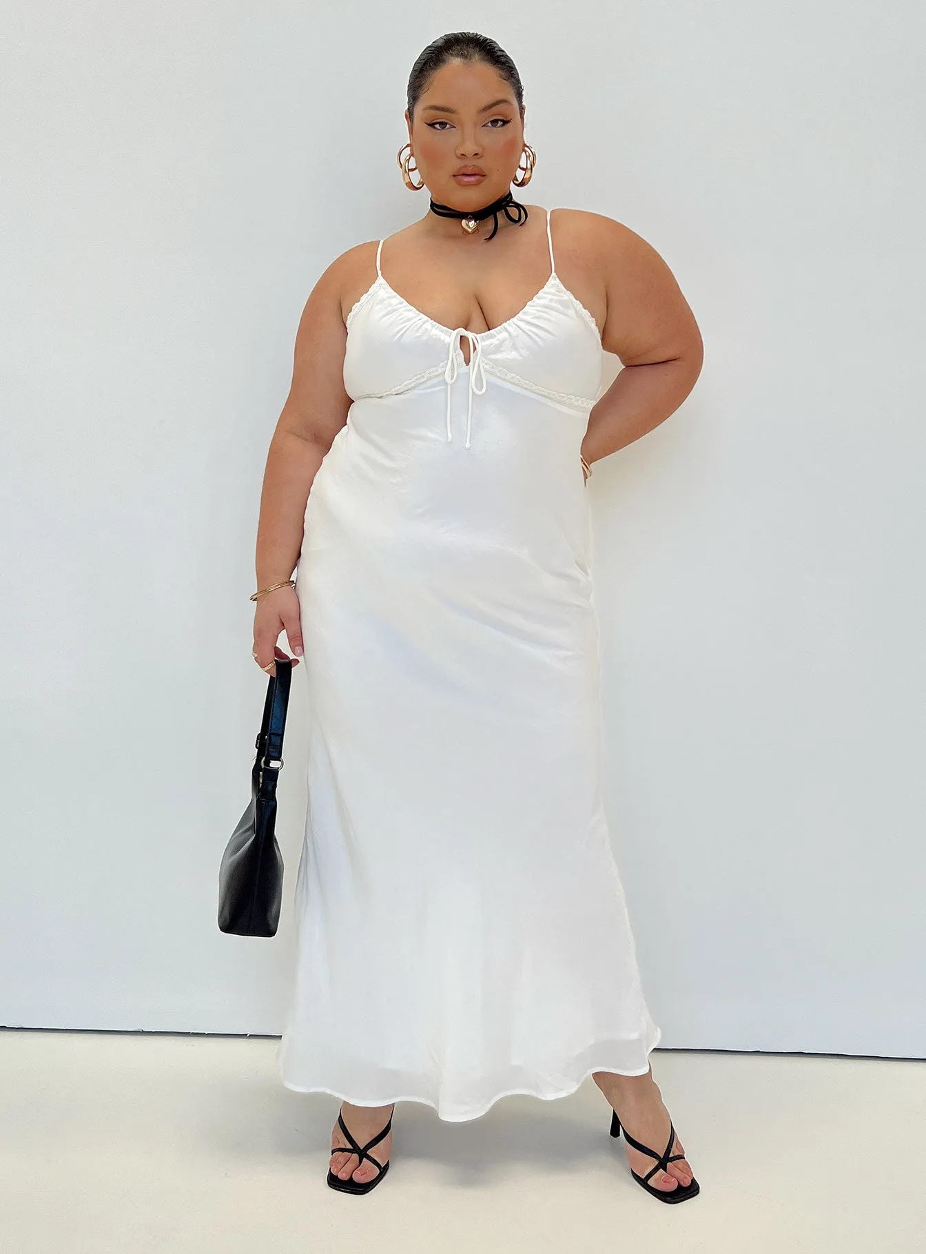 Emily Maxi Dress White Curve sold by Princess Polly