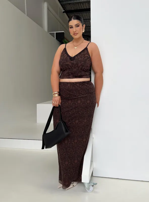 Hostona Maxi Skirt Mutli Curve sold by Princess Polly