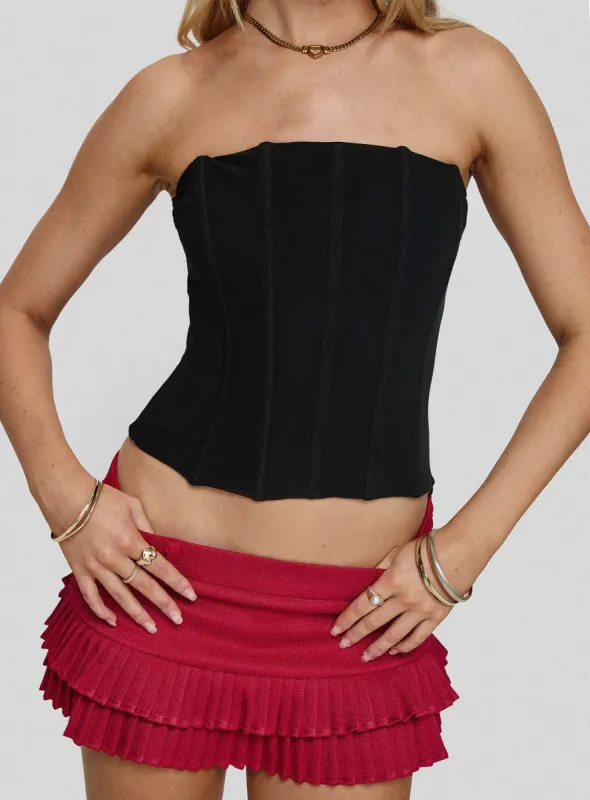 Moneypenny Strapless Top Black sold by Princess Polly