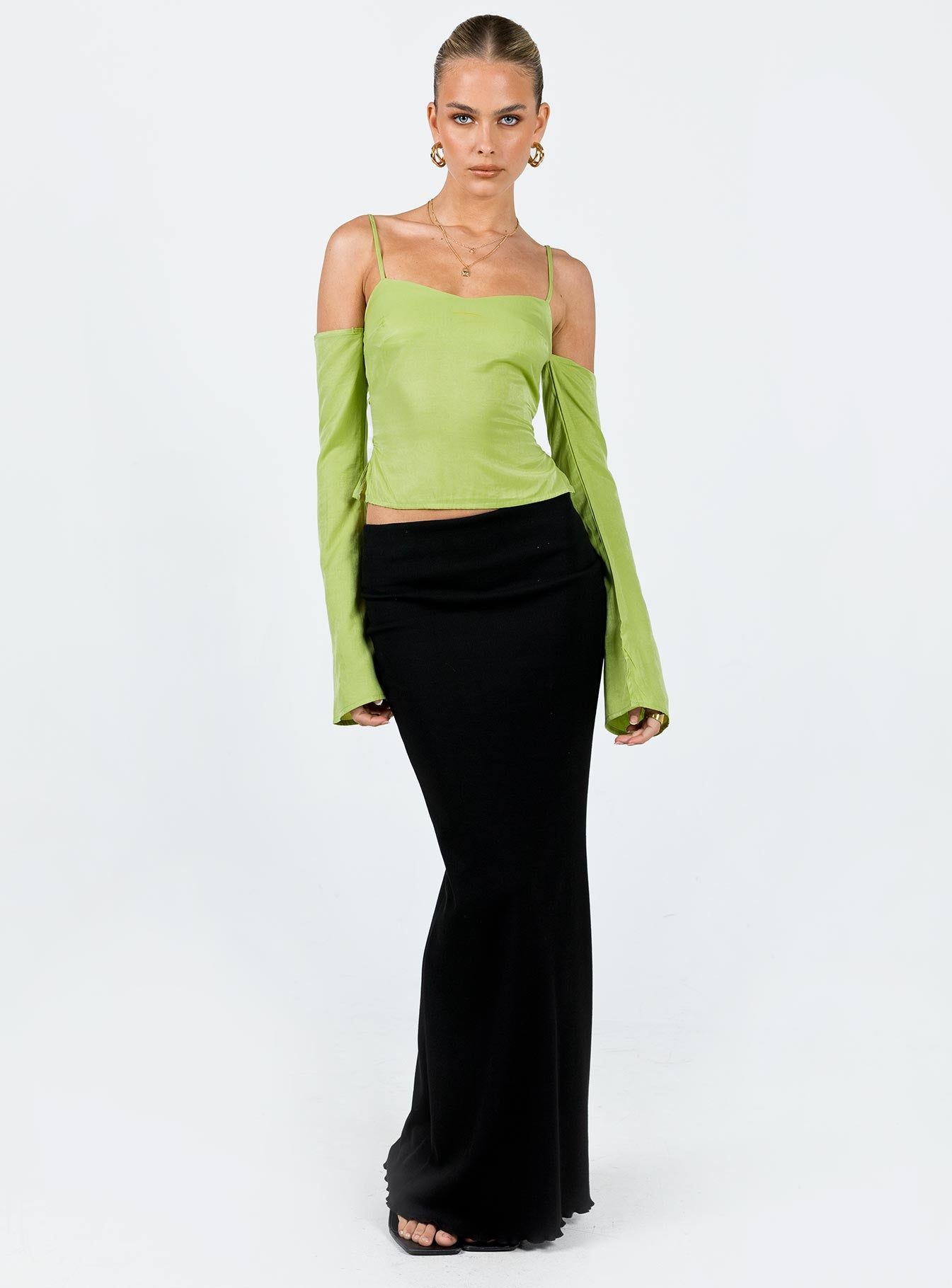 Cold Shoulder Top Green sold by Princess Polly product image thumbnail 3