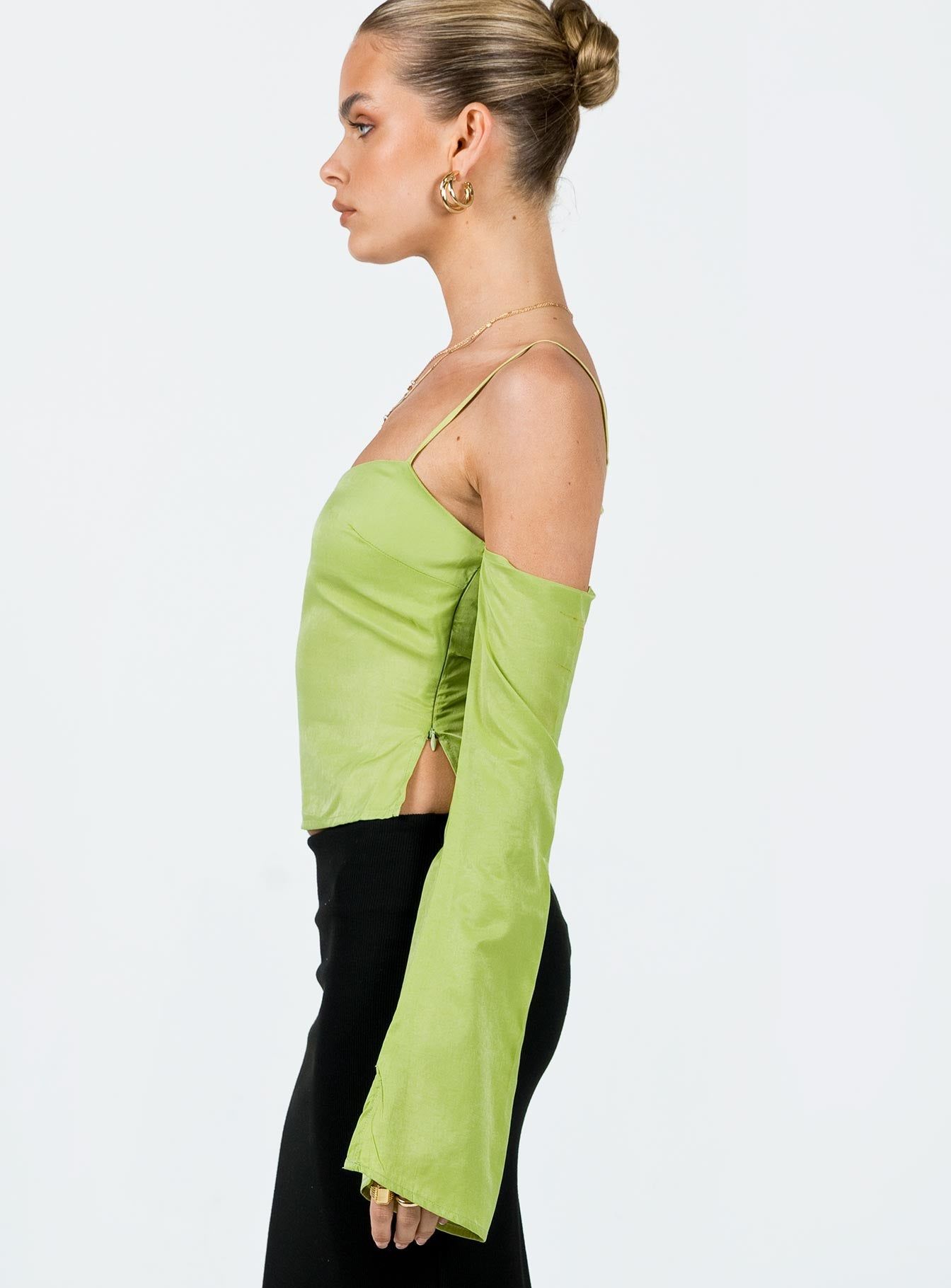 Cold Shoulder Top Green sold by Princess Polly product image thumbnail 4