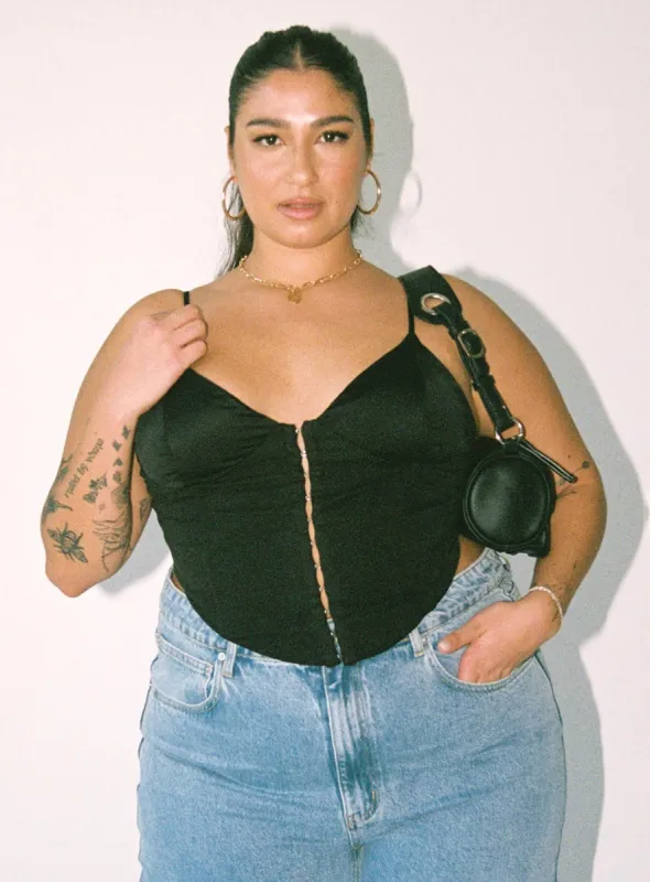 Palisade Corset Top Black Curve sold by Princess Polly