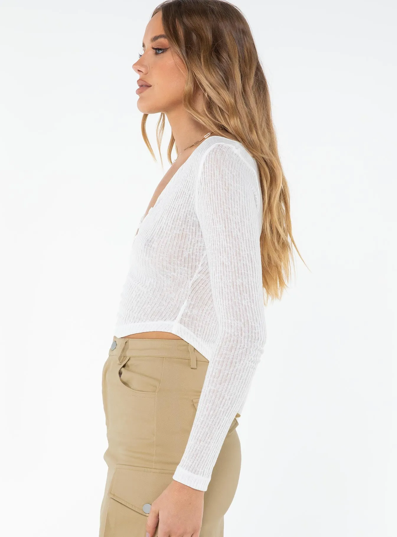 Tyran Long Sleeve Top White sold by Princess Polly product image thumbnail 4