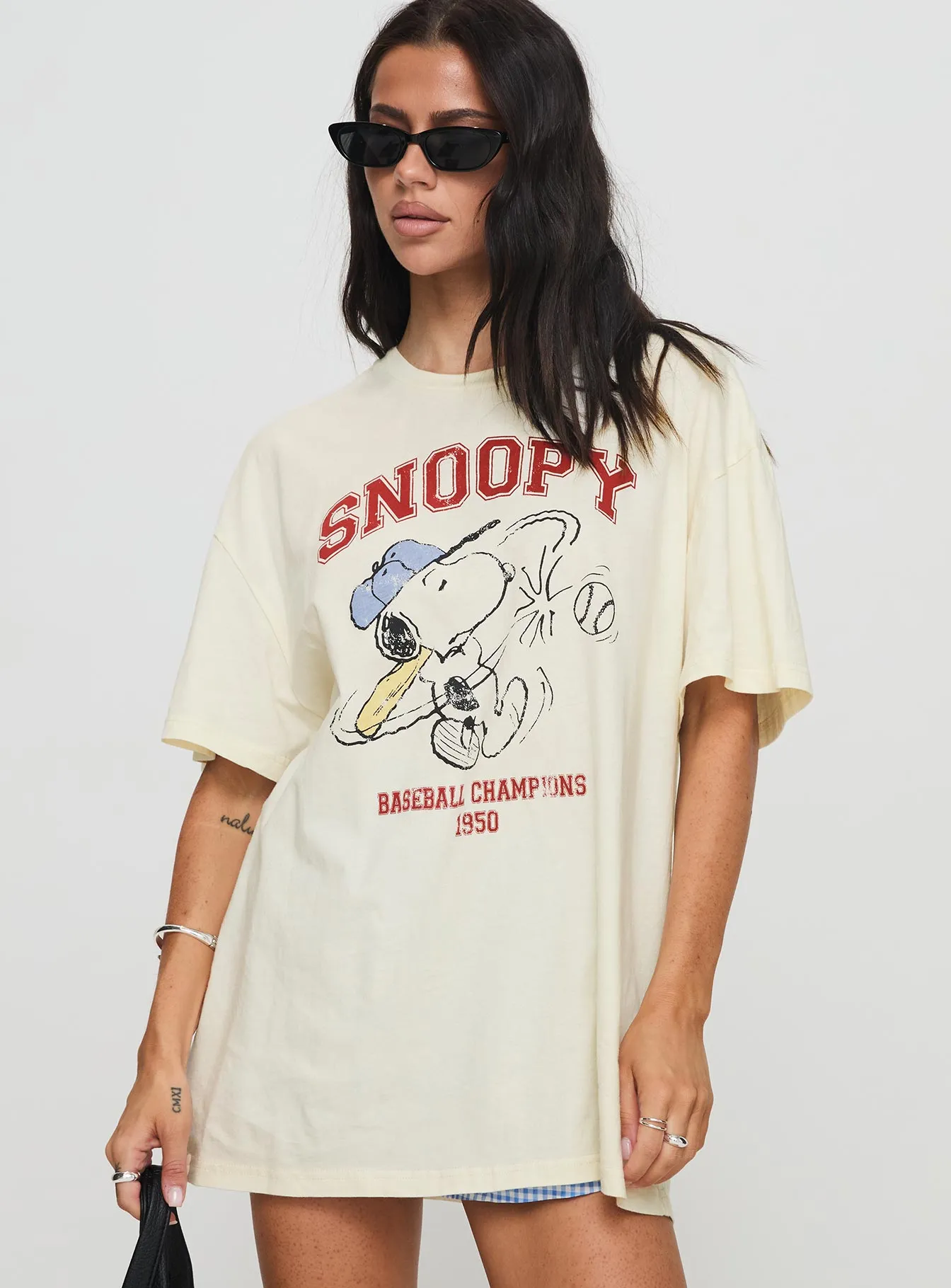 Snoopy Championship Oversized Tee White sold by Princess Polly product image thumbnail 2