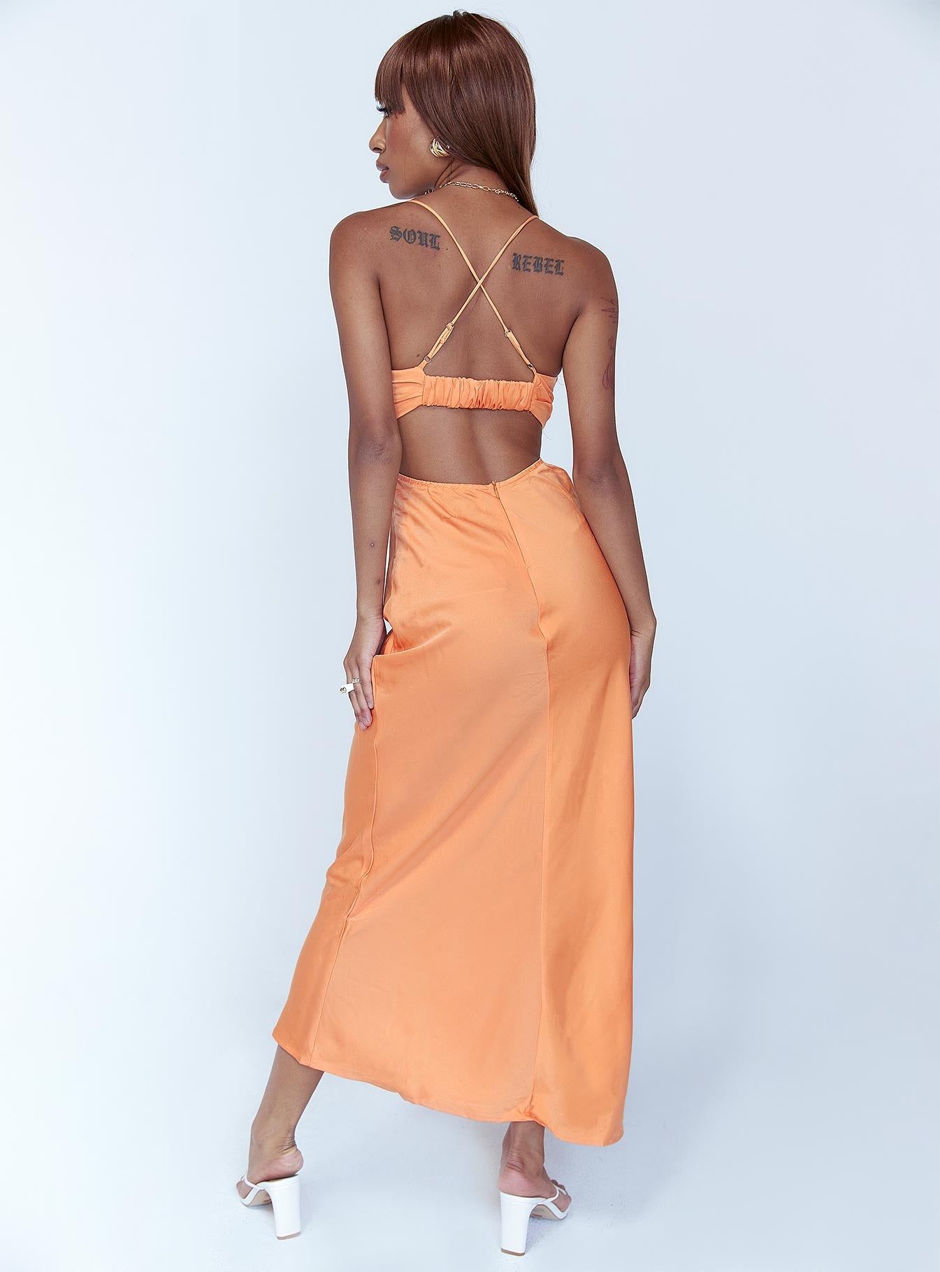 Giselle Midi Dress Orange sold by Princess Polly product image thumbnail 5