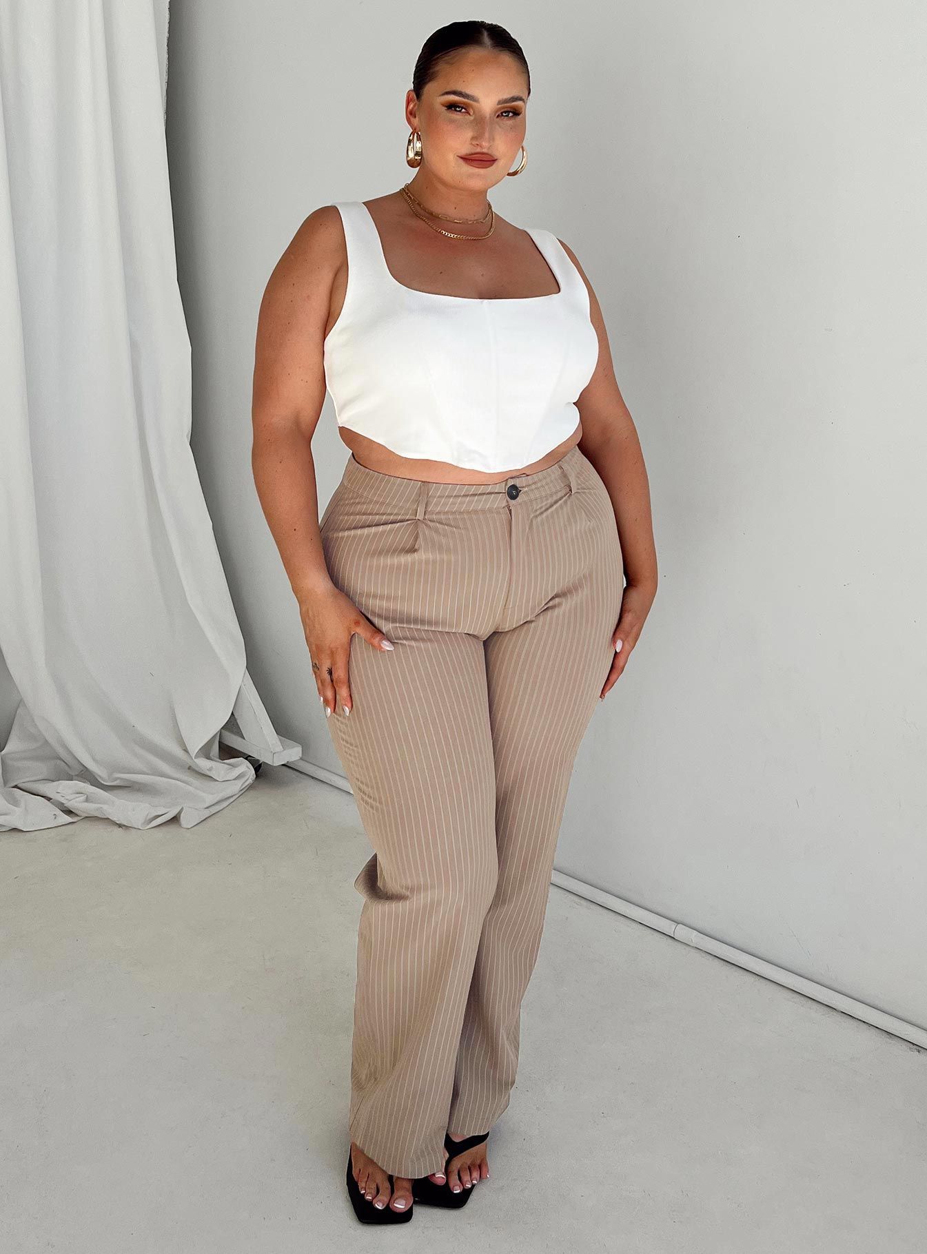 Titius Pants Beige Curve sold by Princess Polly product image thumbnail 2