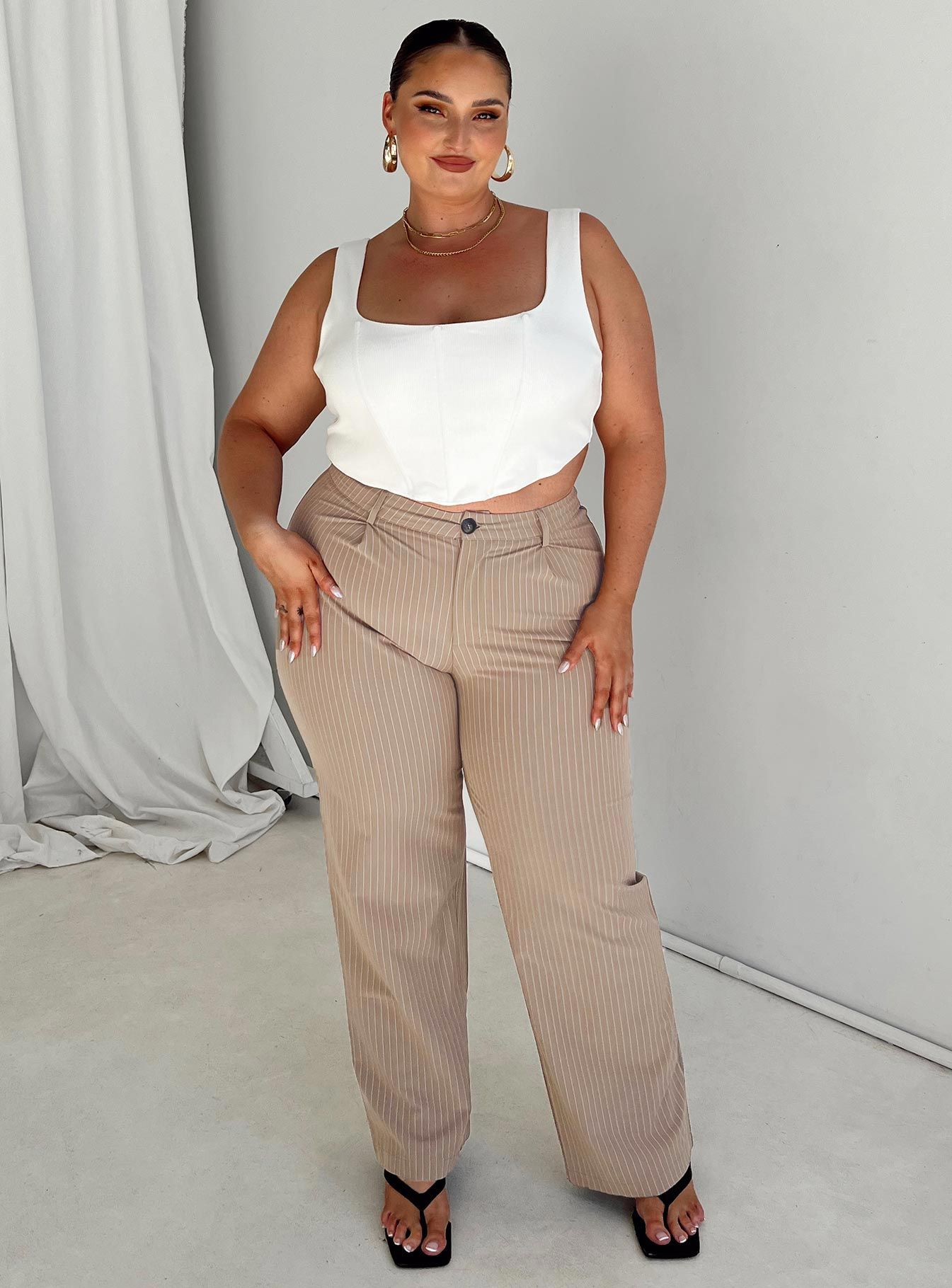Titius Pants Beige Curve sold by Princess Polly product image thumbnail 3