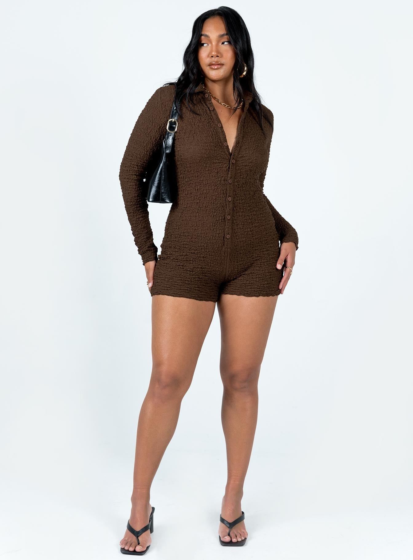 Blanford Romper Brown sold by Princess Polly product image thumbnail 3