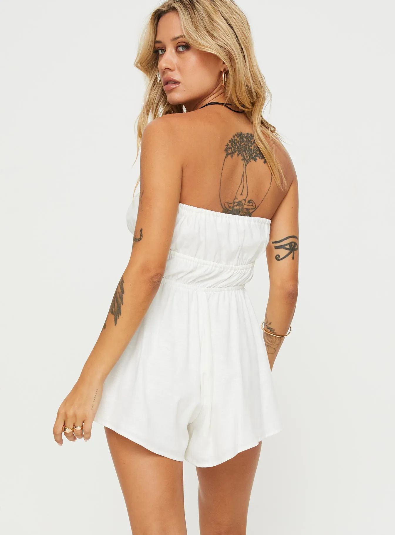 Kassidi Strapless Romper Cream sold by Princess Polly product image thumbnail 5