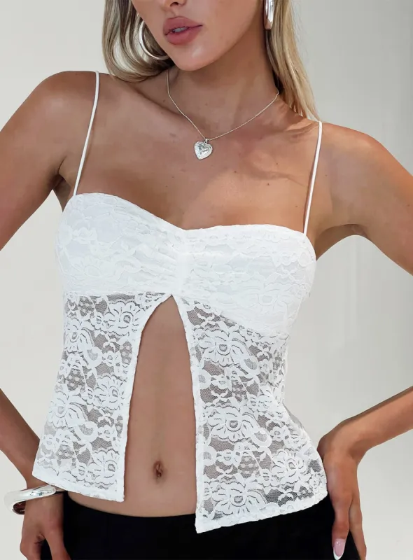 Pankma Lace Top White sold by Princess Polly