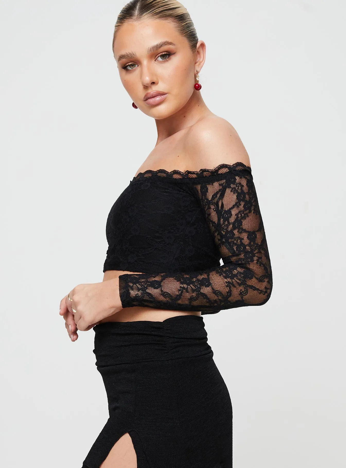Danzer Off The Shoulder Top Black sold by Princess Polly product image thumbnail 3